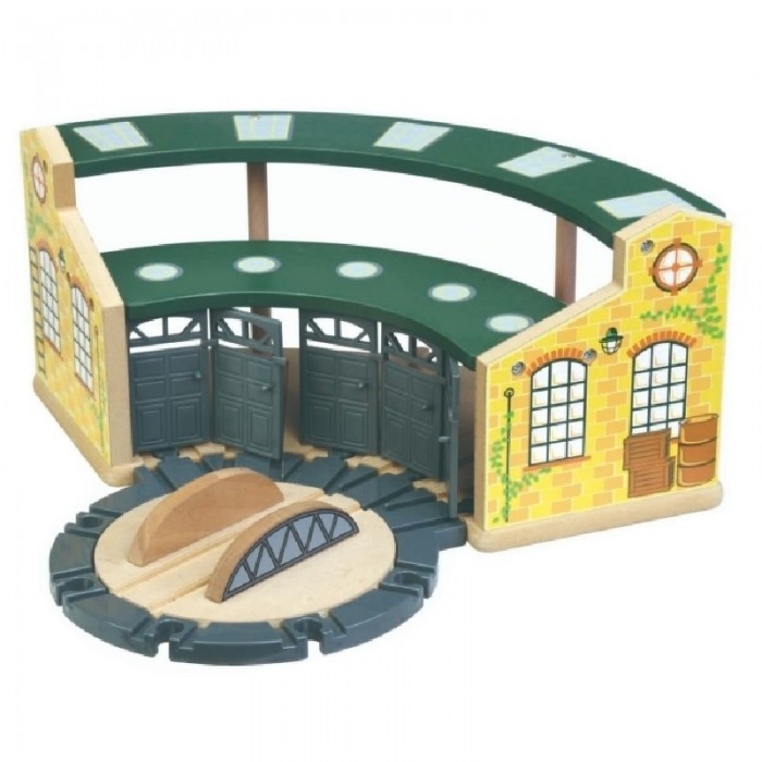 Depou Garaj trenulete mare  cu platorma rotitoare si 5 intrari Maxim Round House